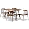 Baxton Studio Wyatt Mid-Century Modern Walnut Wood 5-Piece Dining Set 142-8020-8021 - alternate 1